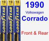 Front & Rear Wiper Blade Pack for 1990 Volkswagen Corrado - Premium