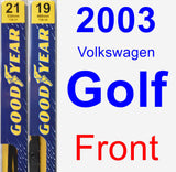 Front Wiper Blade Pack for 2003 Volkswagen Golf - Premium