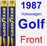 Front Wiper Blade Pack for 1987 Volkswagen Golf - Premium