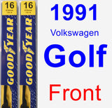 Front Wiper Blade Pack for 1991 Volkswagen Golf - Premium