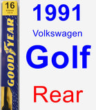 Rear Wiper Blade for 1991 Volkswagen Golf - Premium