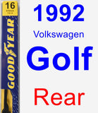 Rear Wiper Blade for 1992 Volkswagen Golf - Premium