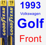 Front Wiper Blade Pack for 1993 Volkswagen Golf - Premium