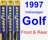 Front & Rear Wiper Blade Pack for 1997 Volkswagen Golf - Premium