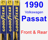 Front & Rear Wiper Blade Pack for 1990 Volkswagen Passat - Premium