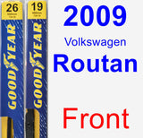 Front Wiper Blade Pack for 2009 Volkswagen Routan - Premium