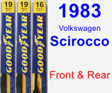 Front & Rear Wiper Blade Pack for 1983 Volkswagen Scirocco - Premium