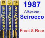 Front & Rear Wiper Blade Pack for 1987 Volkswagen Scirocco - Premium