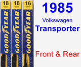 Front & Rear Wiper Blade Pack for 1985 Volkswagen Transporter - Premium