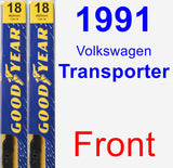 Front Wiper Blade Pack for 1991 Volkswagen Transporter - Premium