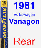 Rear Wiper Blade for 1981 Volkswagen Vanagon - Premium