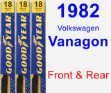 Front & Rear Wiper Blade Pack for 1982 Volkswagen Vanagon - Premium