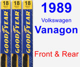 Front & Rear Wiper Blade Pack for 1989 Volkswagen Vanagon - Premium