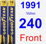 Front Wiper Blade Pack for 1991 Volvo 240 - Premium