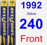 Front Wiper Blade Pack for 1992 Volvo 240 - Premium