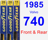 Front & Rear Wiper Blade Pack for 1985 Volvo 740 - Premium