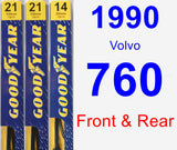 Front & Rear Wiper Blade Pack for 1990 Volvo 760 - Premium