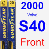 Front Wiper Blade Pack for 2000 Volvo S40 - Premium