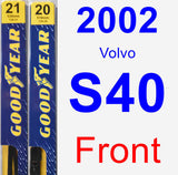 Front Wiper Blade Pack for 2002 Volvo S40 - Premium