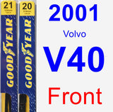 Front Wiper Blade Pack for 2001 Volvo V40 - Premium