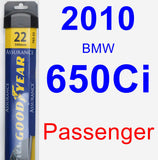 Passenger Wiper Blade for 2010 BMW 650Ci - Assurance