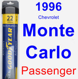 Passenger Wiper Blade for 1996 Chevrolet Monte Carlo - Assurance