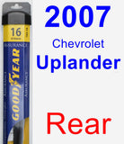 Rear Wiper Blade for 2007 Chevrolet Uplander - Assurance