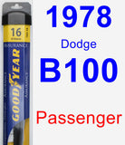 Passenger Wiper Blade for 1978 Dodge B100 - Assurance