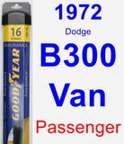 Passenger Wiper Blade for 1972 Dodge B300 Van - Assurance