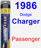 Passenger Wiper Blade for 1986 Dodge Charger - Assurance