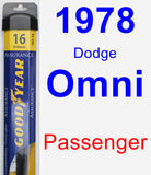 Passenger Wiper Blade for 1978 Dodge Omni - Assurance