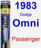 Passenger Wiper Blade for 1983 Dodge Omni - Assurance