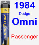 Passenger Wiper Blade for 1984 Dodge Omni - Assurance