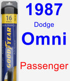 Passenger Wiper Blade for 1987 Dodge Omni - Assurance