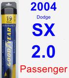 Passenger Wiper Blade for 2004 Dodge SX 2.0 - Assurance