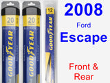 Front & Rear Wiper Blade Pack for 2008 Ford Escape - Assurance