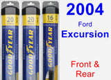 Front & Rear Wiper Blade Pack for 2004 Ford Excursion - Assurance