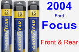 Front & Rear Wiper Blade Pack for 2004 Ford Focus - Assurance