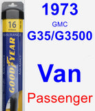 Passenger Wiper Blade for 1973 GMC G35/G3500 Van - Assurance