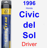 Driver Wiper Blade for 1996 Honda Civic del Sol - Assurance