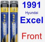 Front Wiper Blade Pack for 1991 Hyundai Excel - Assurance