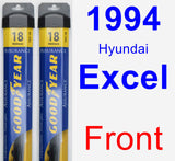 Front Wiper Blade Pack for 1994 Hyundai Excel - Assurance