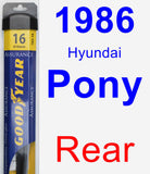 Rear Wiper Blade for 1986 Hyundai Pony - Assurance