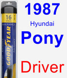 Driver Wiper Blade for 1987 Hyundai Pony - Assurance