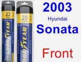 Front Wiper Blade Pack for 2003 Hyundai Sonata - Assurance