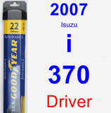 Driver Wiper Blade for 2007 Isuzu i-370 - Assurance