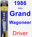 Driver Wiper Blade for 1986 Jeep Grand Wagoneer - Assurance