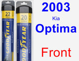 Front Wiper Blade Pack for 2003 Kia Optima - Assurance