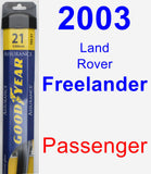 Passenger Wiper Blade for 2003 Land Rover Freelander - Assurance