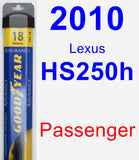 Passenger Wiper Blade for 2010 Lexus HS250h - Assurance